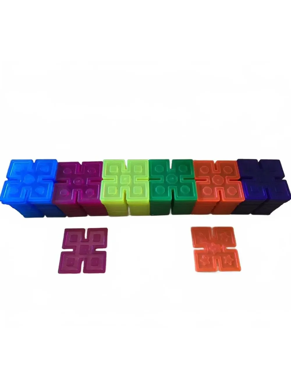Interlox Constructive Toy 96 Piece Set - Colorful Plastic Construction Blocks